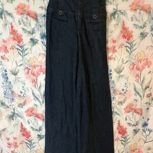 Vintage Arden B Dark Blue High-Rise Wide-Leg Jeans